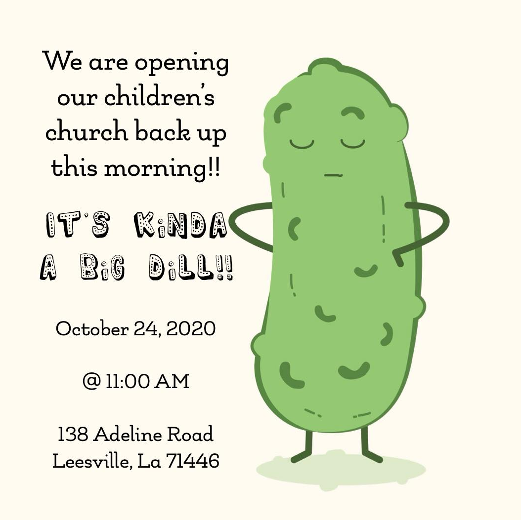 Children's Church is Back! Oct 24, 2020