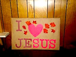 Fall in Love with Jesus Sign