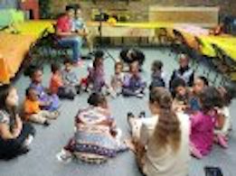 Childrens Church sitting on Floor