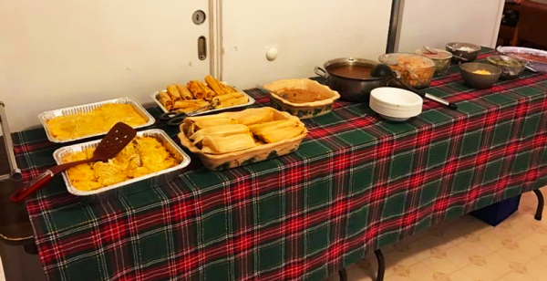 Dinner spread at the Servicemen's Home
