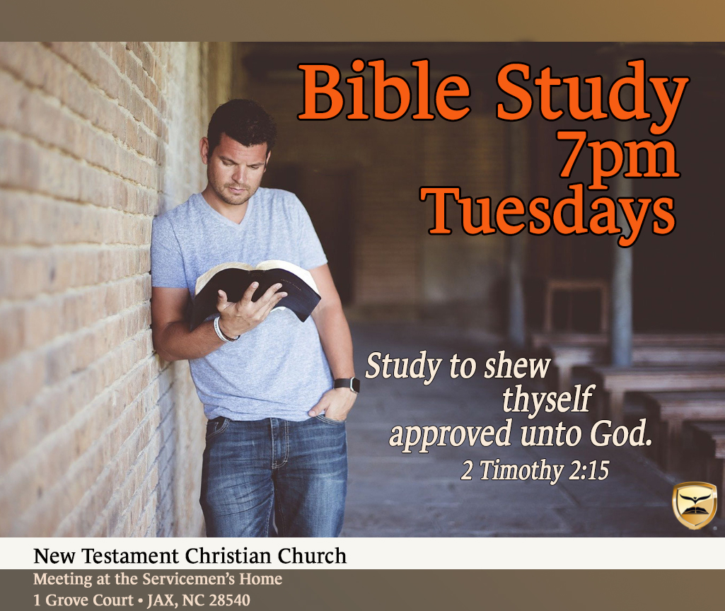 Tuesday Bible Study @ 7PM at the Home