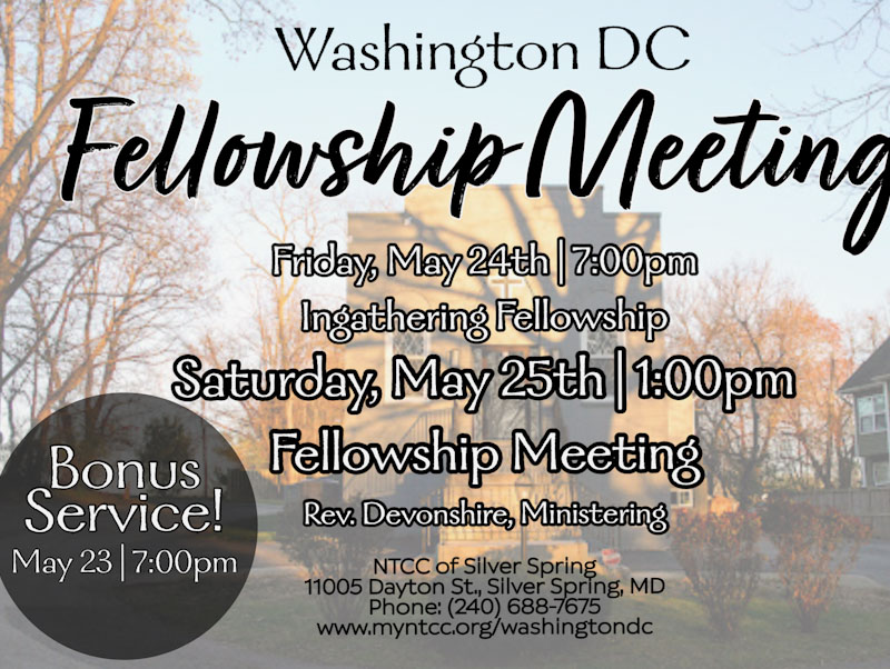 NTCC Washington DC Fellowship Meeting, Rev Devonshire Ministering