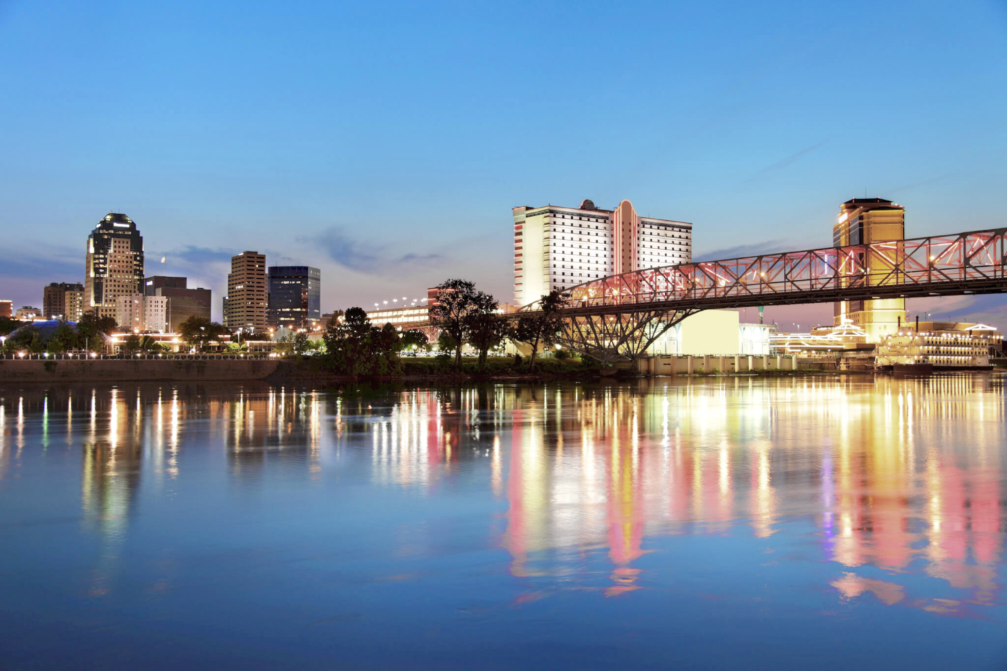 Shreveport LA Bridge at Dusk