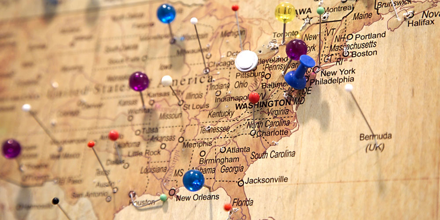 Map with pins | ©Gudellaphoto - stock.adobe.com #228031908 | New Testament Christian Church Locate Map 