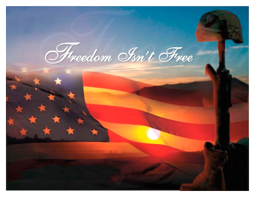 Freedom Isn't Free Boots Helmet Fallen Soldier