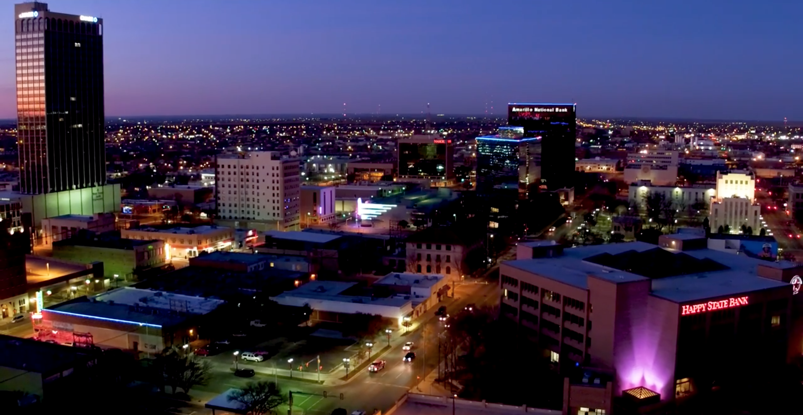Amarillo, Texas Skyline at dusk